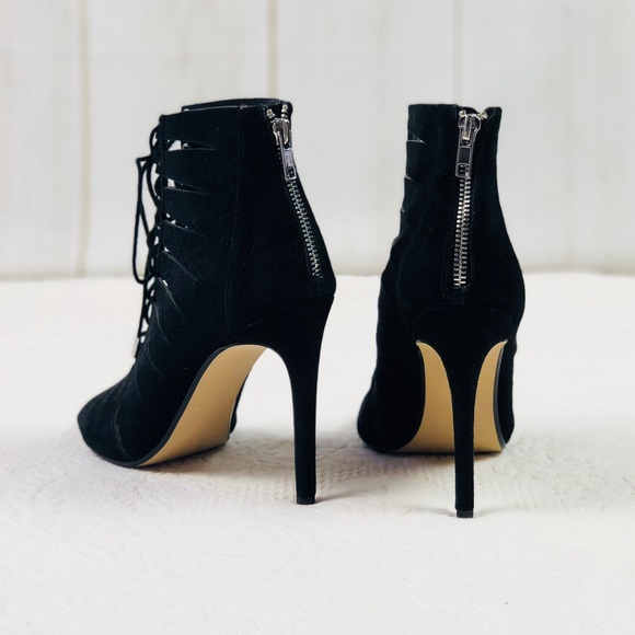 NWOT Steve Madden black suede Cyder lace-up heel - Picture 4 of 7